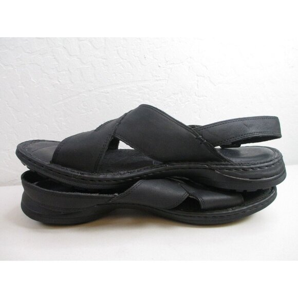 Skechers Black leather sandals mens sz 12 phoenix bird dragon embroidered - Picture 6 of 12